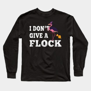 Halloween Flamingo Witch T shirt Funny Gift Flock Women Long Sleeve T-Shirt